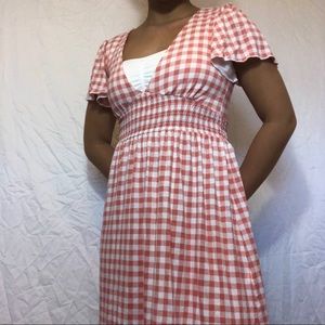 Red + White Plaid Dress